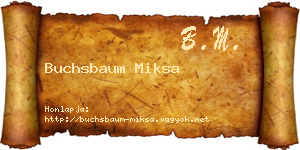 Buchsbaum Miksa névjegykártya